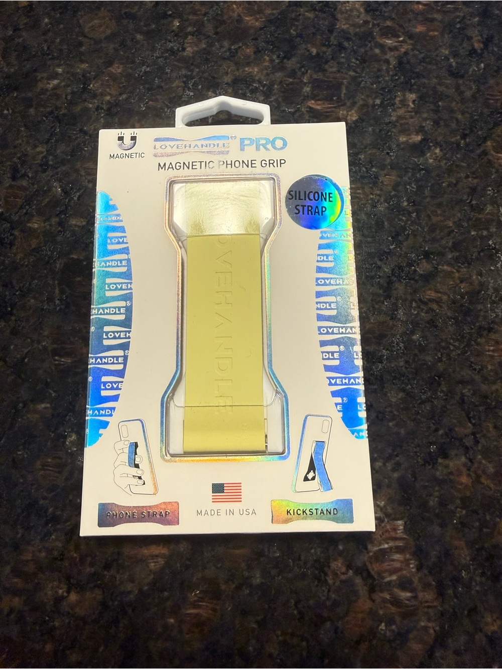 PRO Magnetic Phone Grip - Yellow Silicone Strap